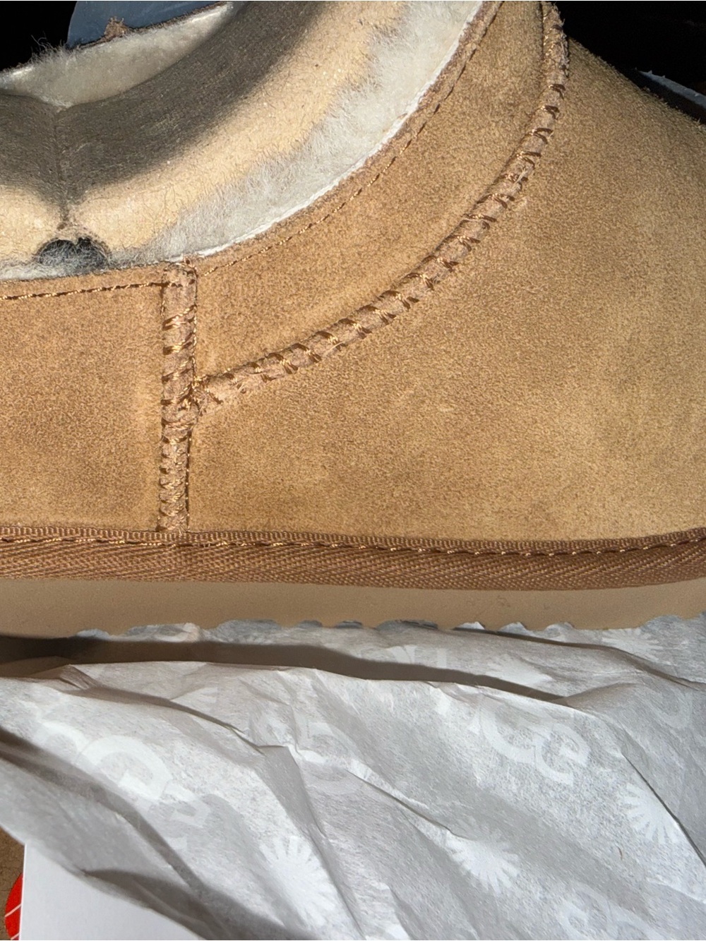 UGG big kids size 4 classic micro chestnut boots